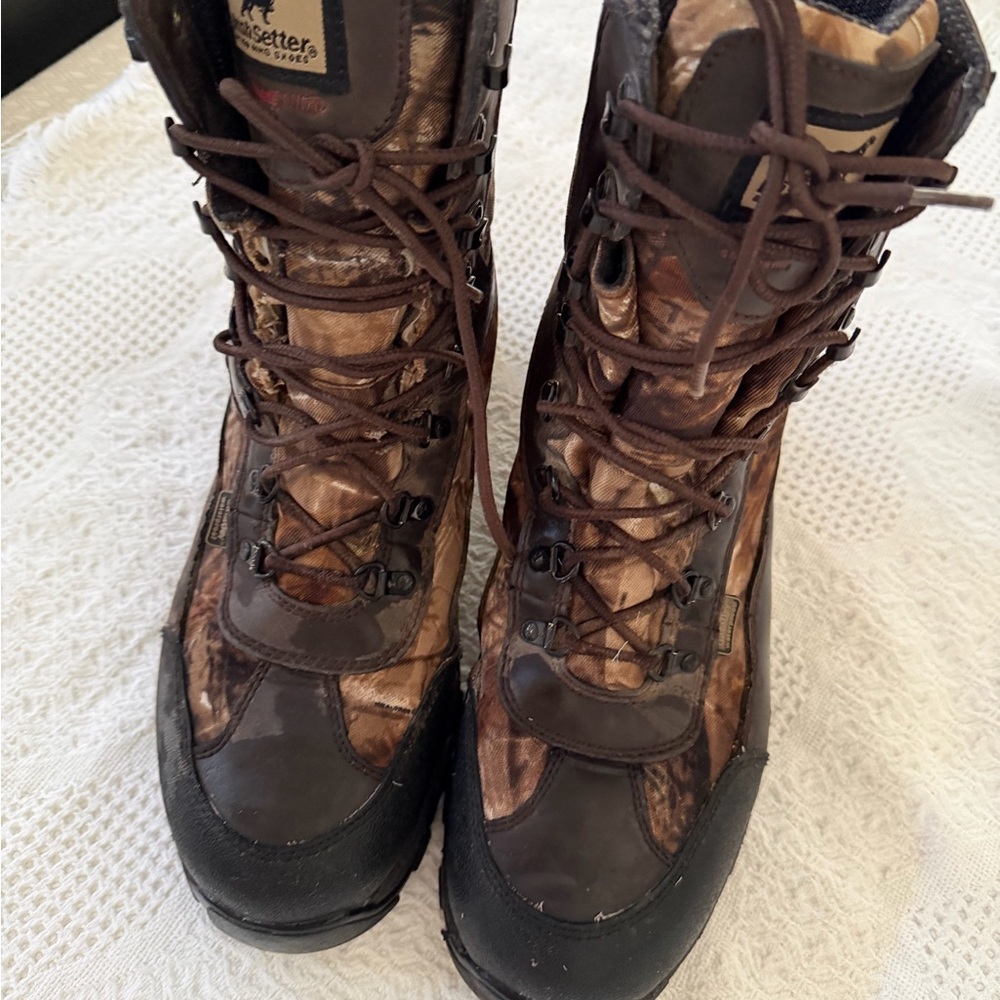 Irish Setter Brown and Camouflage Lace-Up Hunting Boots